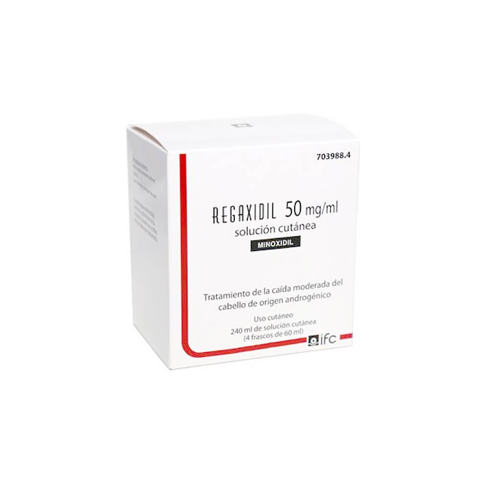 REGAXIDIL 50MG/ML SOLUCIÓN CUTÁNEA, 4 FRASCOS DE 60ML