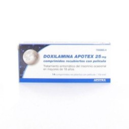 DOXILAMINA APOTEX 25MG, 14 COMPRIMIDOS RECUBIERTOS CON PELÍCULA