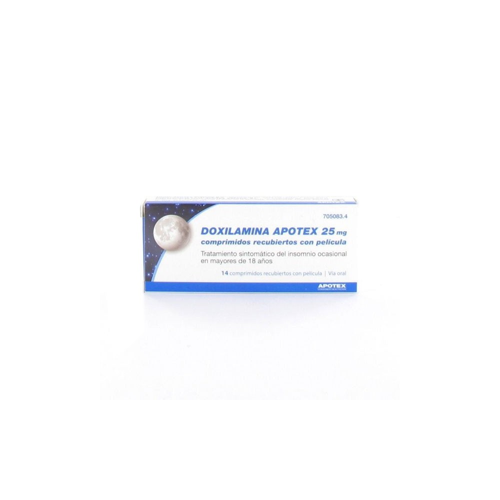 DOXILAMINA APOTEX 25MG, 14 COMPRIMIDOS RECUBIERTOS CON PELÍCULA