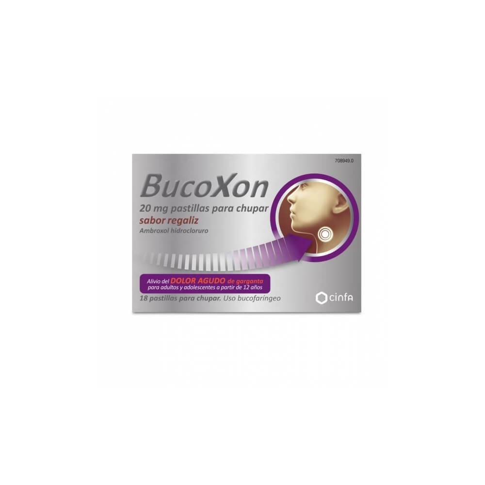 BUCOXON 20 MG, 18 PASTILLAS PARA CHUPAR SABOR REGALIZ