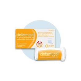 CINFAMUCOL ACETILCISTEINA 600 MG, 10 COMPRIMIDOS EFERVESCENTES