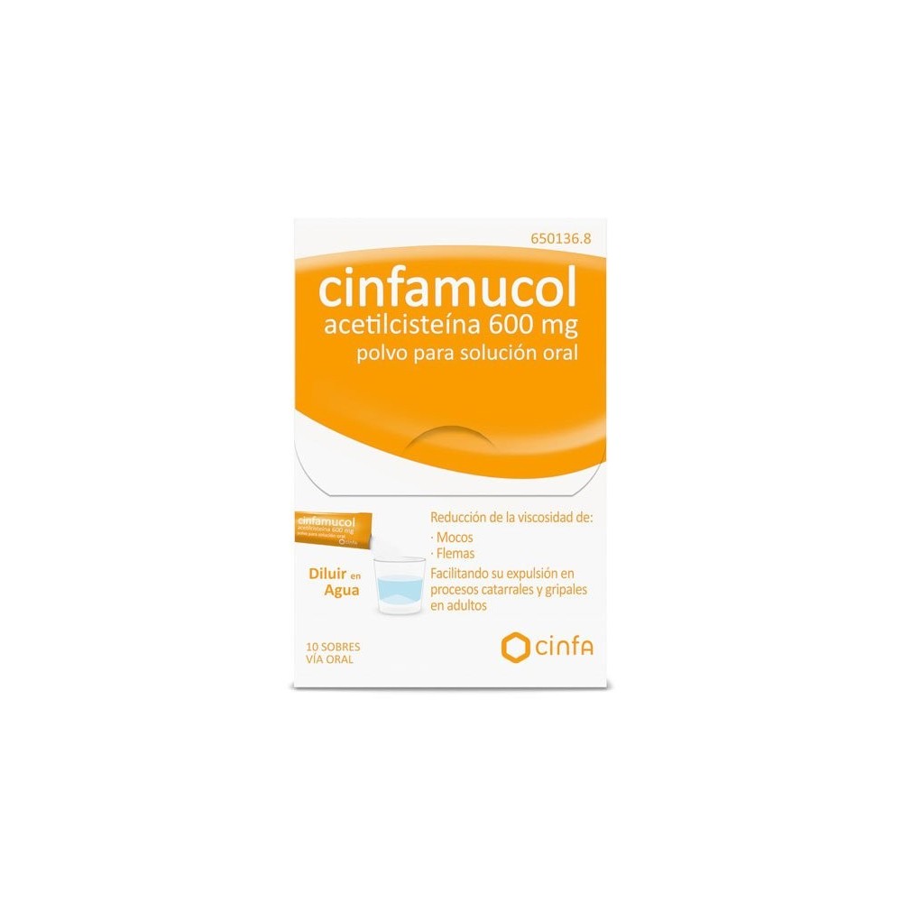 CINFAMUCOL ACETILCISTEINA 600 MG 10 SOBRES