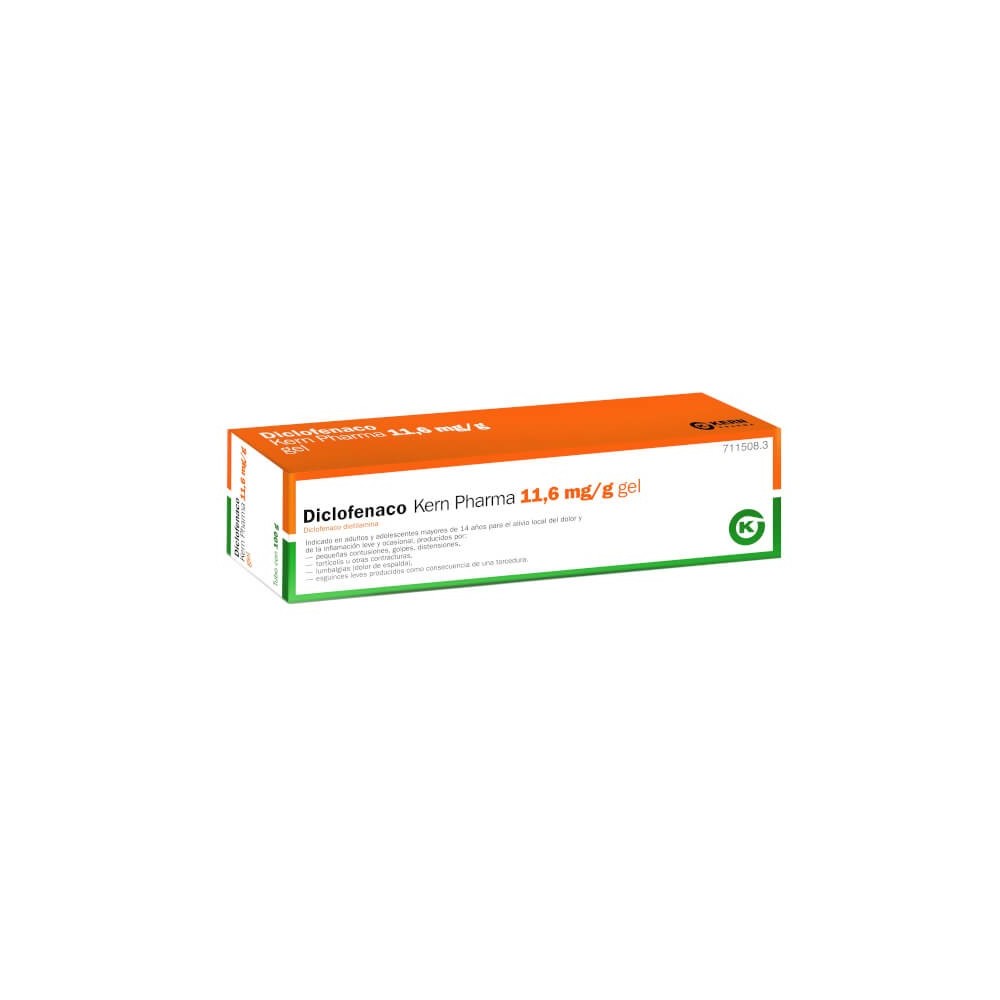 DICLOFENACO KERN PHARMA 11,6 MG/G GEL, 1 TUBO DE 100G