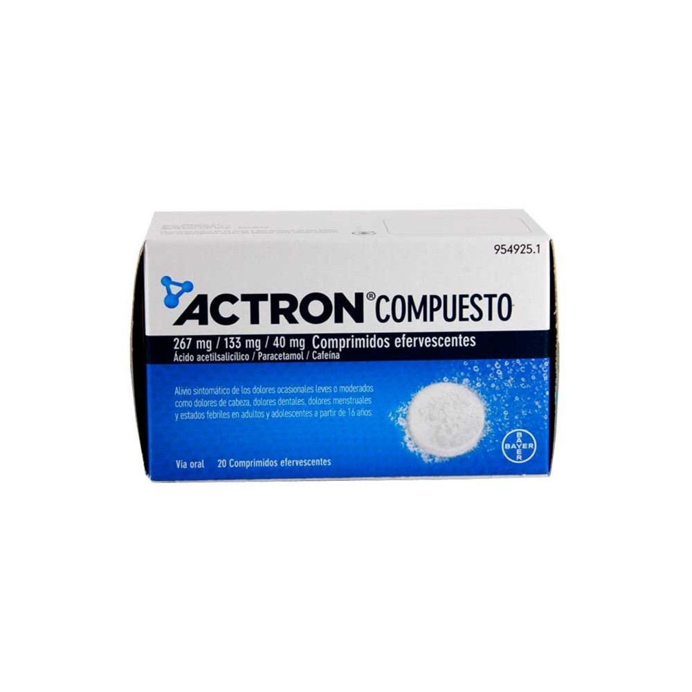 ACTRON COMPUESTO 267 MG/133 MG/40 MG, 20 COMPRIMIDOS EFERVESCENTES