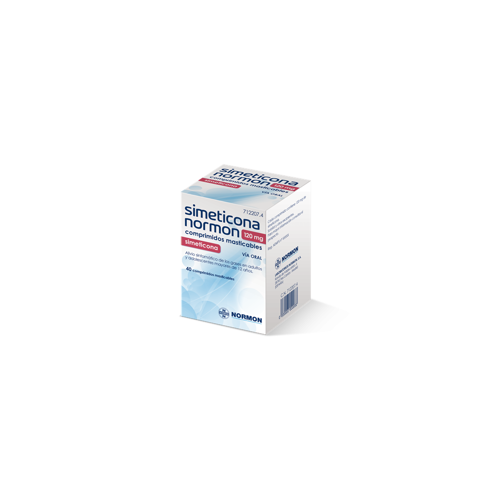 SIMETICONA NORMON 120 MG, 40 COMPRIMIDOS MASTICABLES