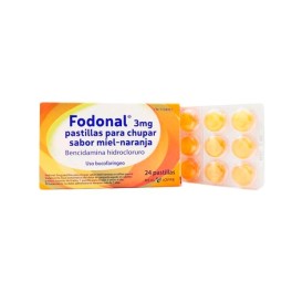 FODONAL 3MG, 24 PASTILLAS PARA CHUPAR SABOR MIEL-NARANJA