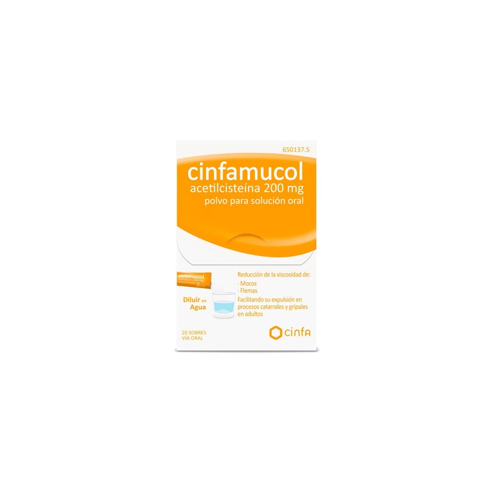 CINFAMUCOL ACETILCISTEINA 200 MG 20 SOBRES