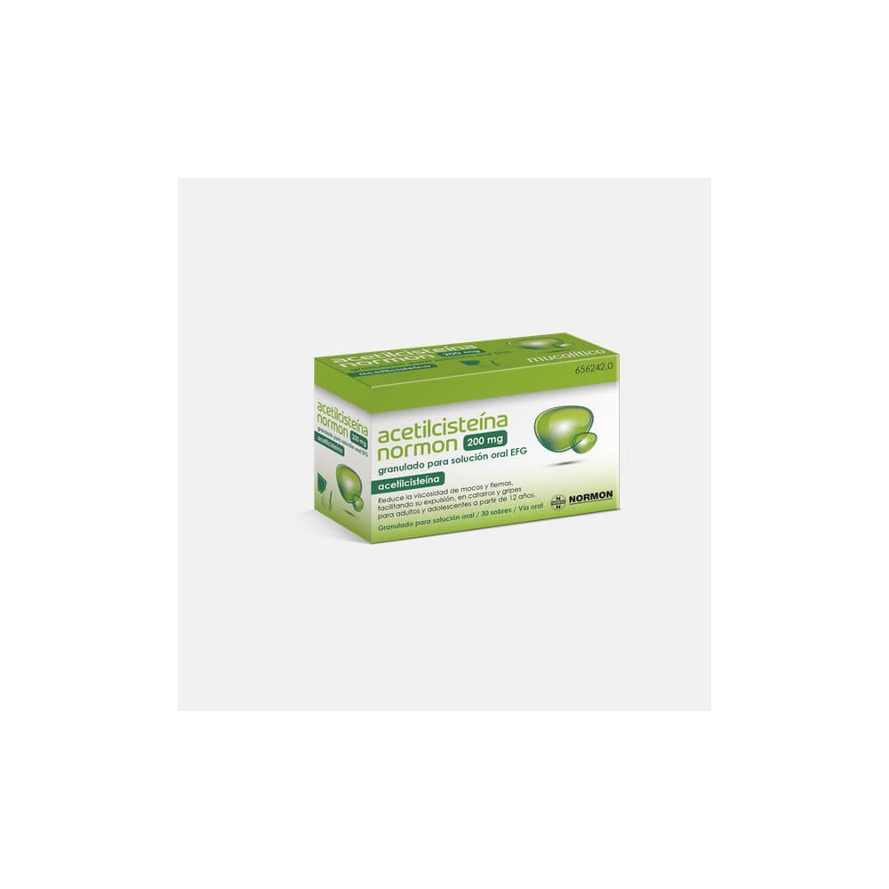 ACETILCISTEINA NORMON 200 MG GRANULADO PARA SOLUCIÓN ORAL EFG , 30 SOBRES