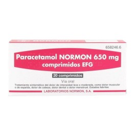 PARACETAMOL NORMON EFG 650 MG 20 COMPRIMIDOS