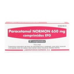 PARACETAMOL NORMON EFG 650 MG 20 COMPRIMIDOS