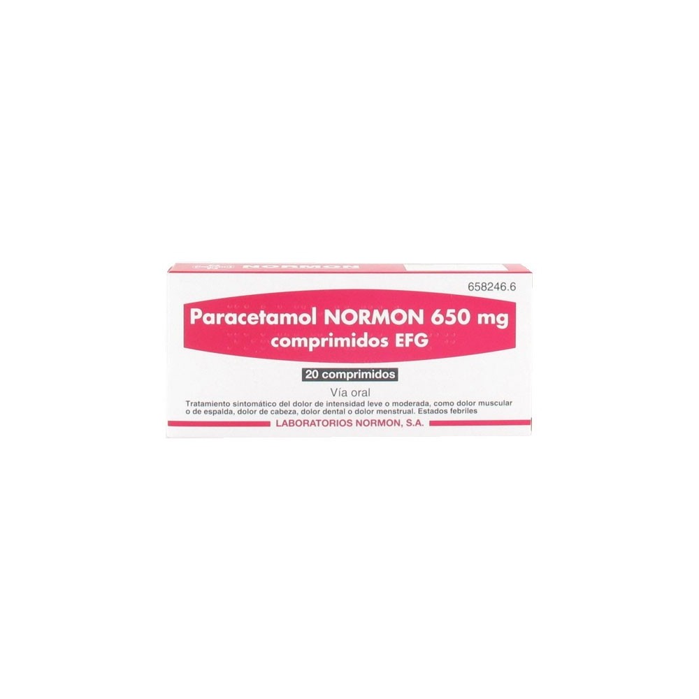 PARACETAMOL NORMON EFG 650 MG 20 COMPRIMIDOS