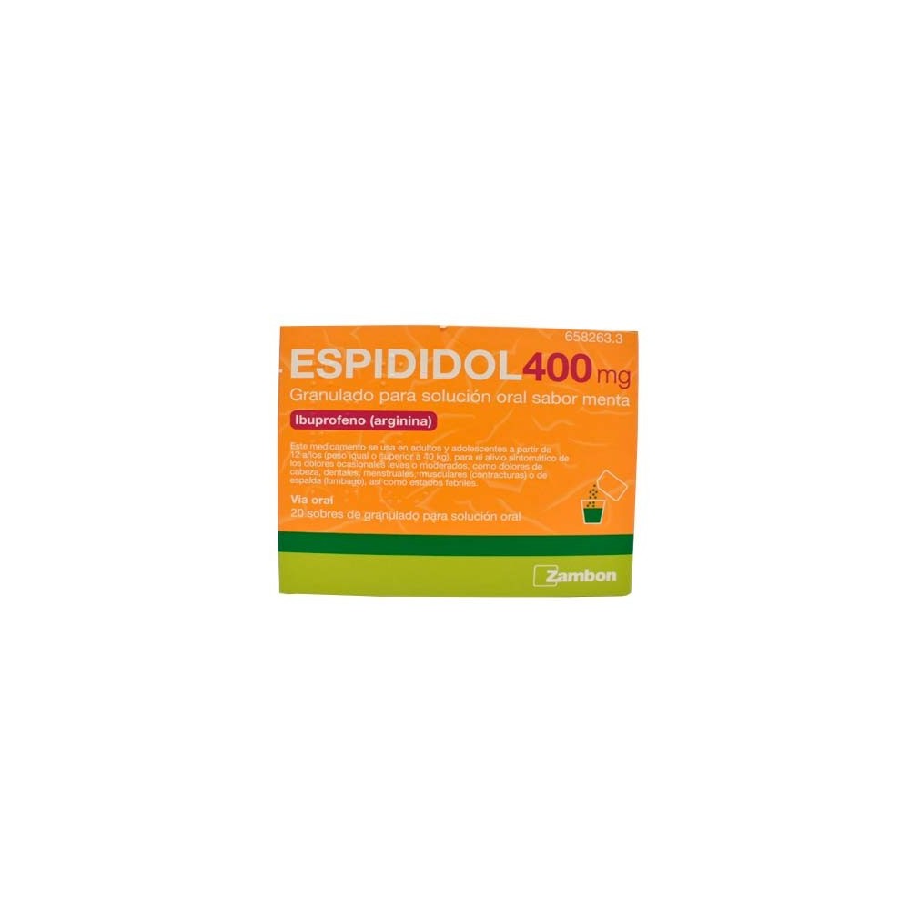 ESPIDIDOL 400MG GRANULADO PARA SOLUCIÓN ORAL SABOR MENTA, 20 SOBRES
